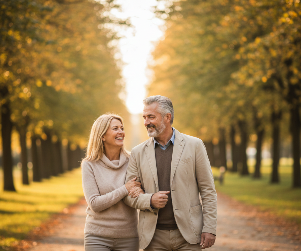 Happy mature couple enjoying life again